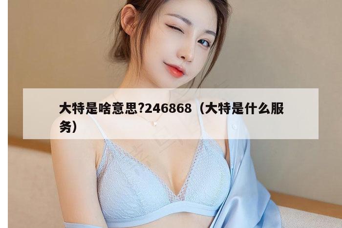大特是啥意思?246868（大特是什么服务）
