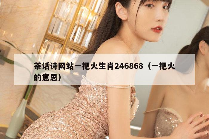 茶话诗网站一把火生肖246868（一把火的意思）